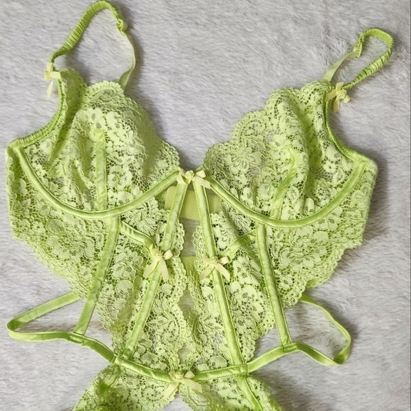 New!For Love and Lemons Creamsicle Lace Teddy underwire Bodysuit - Picture 8 of 12